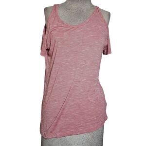Pink Open Shoulder Short Sleeve Top Size Small